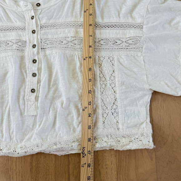 Anthropologie Pilcro White Lace Boxy Top Women M Boho Cottagecore Cotton $98 - Picture 6 of 10